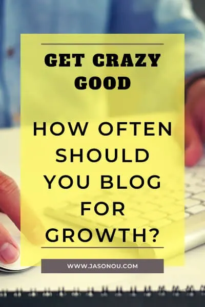 A Pinterest pin on how often you should post on a blog for growth.