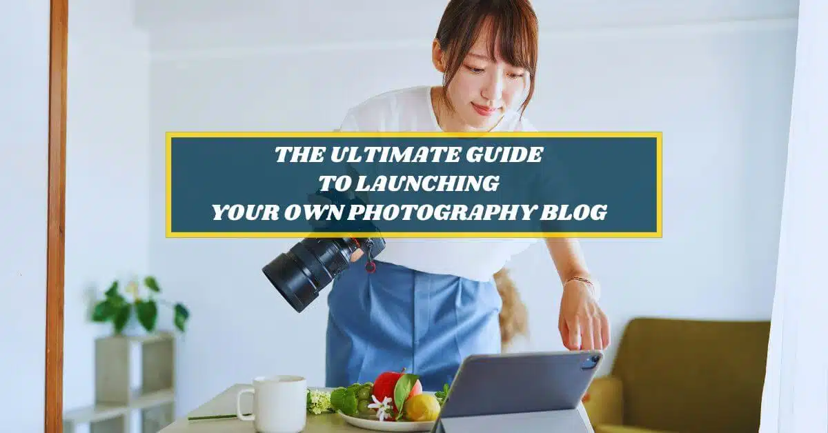 A female photographer blogging about her business.