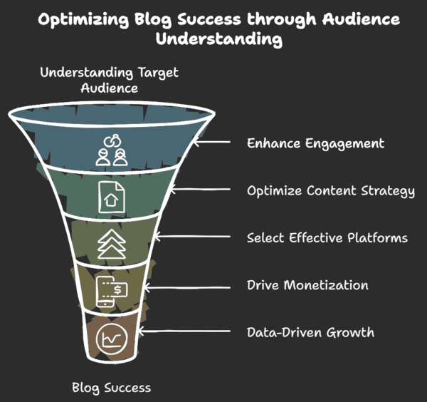 An image of a funnel demonstrating the benefits of finding a blog target audience.